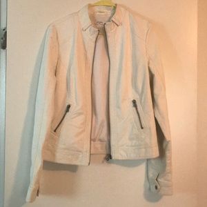 White faux leather jacket